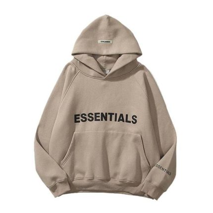 grey and black essentials hoodie
