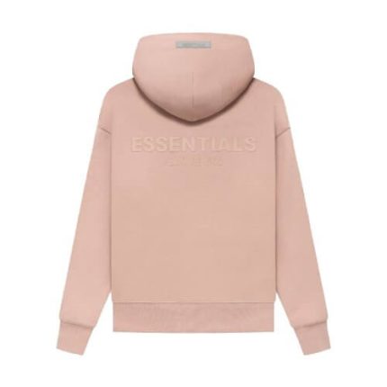 fear of god essentials pink hoodie