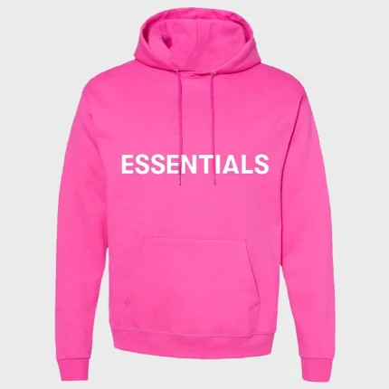 fear of god essentials hoodie pink
