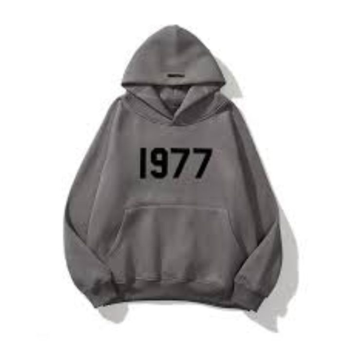 essentials hoodie 1977 grey